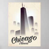 Wolkenkratzer aus Chicago Reiseplakat Poster (Vorne)