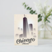 Wolkenkratzer aus Chicago Reiseplakat Postkarte (Stehend Vorderseite)