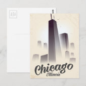 Wolkenkratzer aus Chicago Reiseplakat Postkarte (Vorne/Hinten)