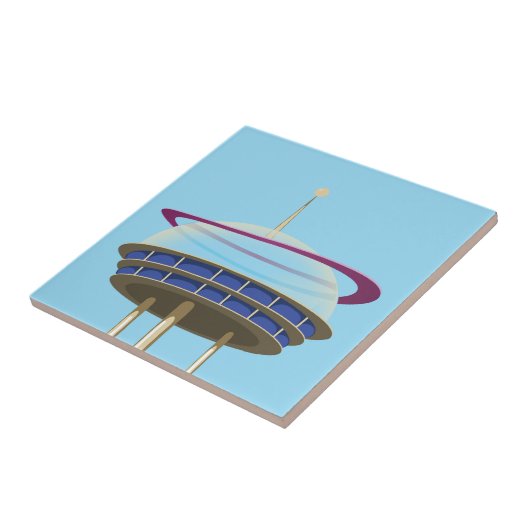 Wolkenkratzer der Retro-Science Fiction Fliese (Seite)