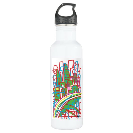 Wolkenkratzer Edelstahlflasche (Vorderseite)