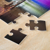 Wolkenkratzer in Dubai-Jachthafen nachts, UAE Puzzle (Seite)