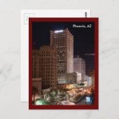 Wolkenkratzer in Phoenix AZ bei Nacht Postkarte (Vorne/Hinten)