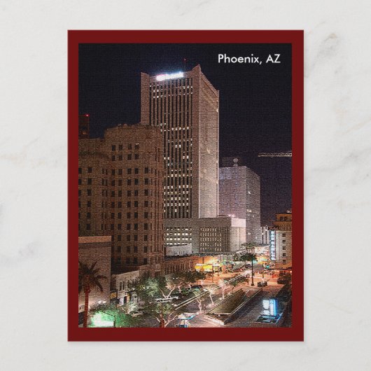 Wolkenkratzer in Phoenix AZ bei Nacht Postkarte (Vorderseite)