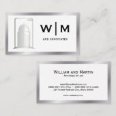 Wolkenkratzer-Logo | Metallgrenze | Monogramm Visitenkarte (Vorne/Hinten)