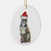 Wolkenkratzer mit Weihnachten mit Hutschuh Keramik Ornament (Rechts)