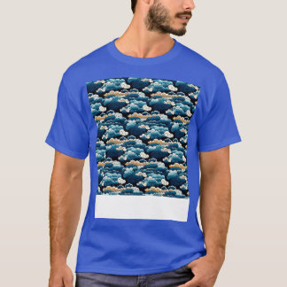 Wolkenkratzer nahtloses Muster Himmelswelt flatter T-Shirt