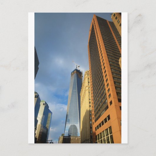 Wolkenkratzer-Reflexionen von New York Postkarte (Vorderseite)