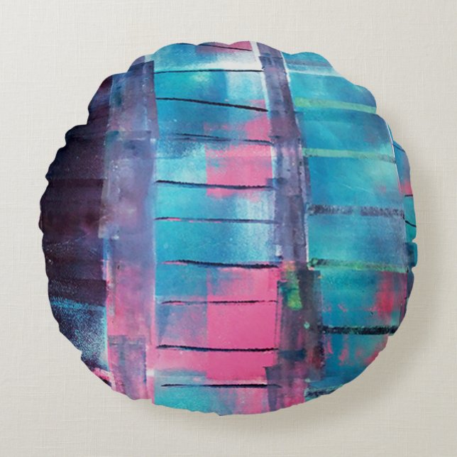 Wolkenkratzer Rundes Kissen (Vorderseite)