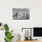 Wolkenkratzer, schwarz-weiß poster (Heimbüro)
