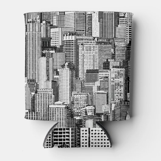 Wolkenkratzer Stadt Isometric Seamless Textur Dosenkühler (Vorderseite)