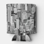 Wolkenkratzer Stadt Isometric Seamless Textur Dosenkühler (Rückseite)