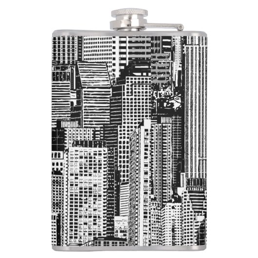 Wolkenkratzer Stadt Isometric Seamless Textur Flachmann (Rückseite)