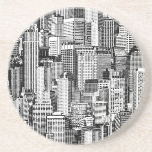 Wolkenkratzer Stadt Isometric Seamless Textur Getränkeuntersetzer