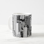 Wolkenkratzer Stadt Isometric Seamless Textur Kaffeetasse (Vorderseite Links)