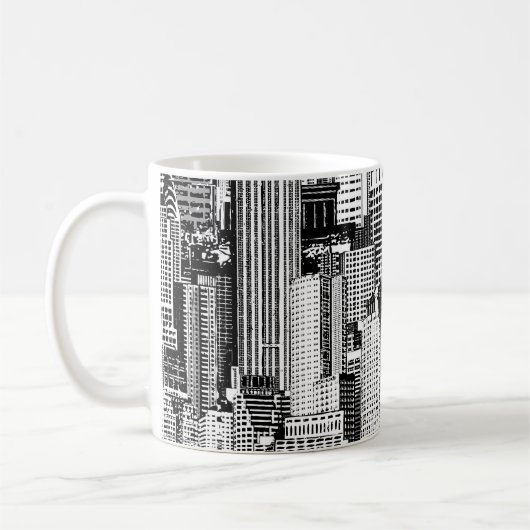 Wolkenkratzer Stadt Isometric Seamless Textur Kaffeetasse (Links)
