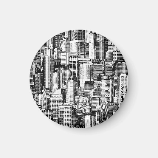Wolkenkratzer Stadt Isometric Seamless Textur Magnet (Vorne)