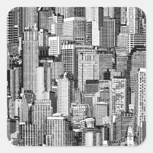 Wolkenkratzer Stadt Isometric Seamless Textur Quadratischer Aufkleber
