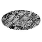 Wolkenkratzer Stadt Isometric Seamless Textur Schneidebrett (Ecke)