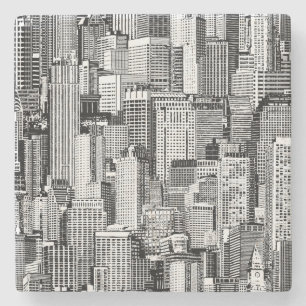 Wolkenkratzer Stadt Isometric Seamless Textur Steinuntersetzer