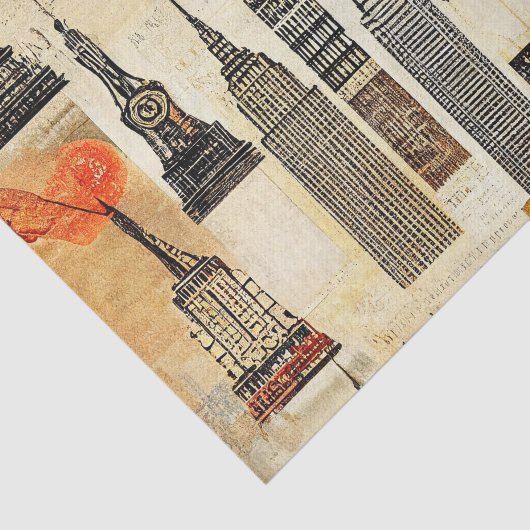 Wolkenkratzer Stadtbild Dekoupage Tissue Paper Seidenpapier (Ausschnitt)