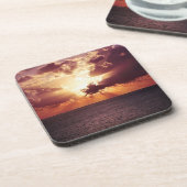 Wolkenkratzer über dem Meereshorizont Getränkeuntersetzer (Linke Seite)