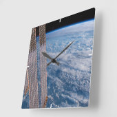 Wolkenkratzer- und Korallenmeere. Quadratische Wanduhr (Winkel)