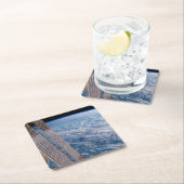 Wolkenkratzer- und Korallenmeere. Rechteckiger Pappuntersetzer (Vor Ort)