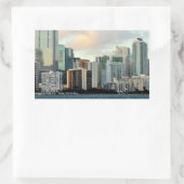 Wolkenkratzer von Miami gegen den Himmel Rechteckiger Aufkleber (Tasche)
