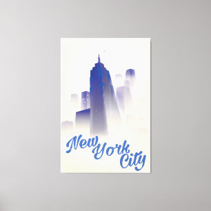 Wolkenkratzer von New York Vintage-Reiseposter Leinwanddruck