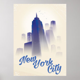 Wolkenkratzer von New York Vintage-Reiseposter Poster