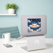 Wolkenkuscheln und Sternenschmuse Aufkleber (Laptop auf Schreibtisch)