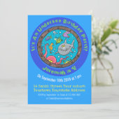 Wolkenlebewesen im Cartoon des Schiffshafens Einladung (Stehend Vorderseite)