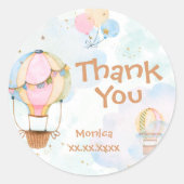 Wolkenluftballons Kindergeburtstag Runder Aufkleber (Vorderseite)