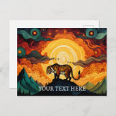 Wolkenmeer Tiger Sonnenuntergang Abstrakte Malerei Postkarte (Vorne/Hinten)