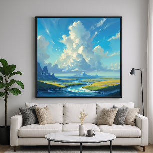 Wolkenpfeiler - Malerische Naturillustrationsstil Poster
