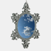 Wolkenpflaster Schneeflocken Zinn-Ornament (Links)