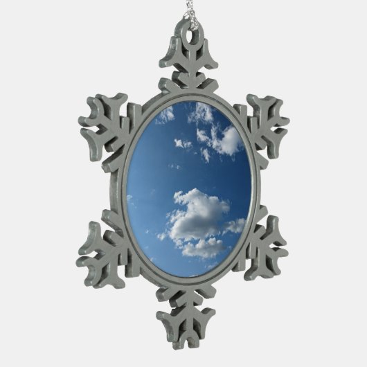 Wolkenpflaster Schneeflocken Zinn-Ornament (Links)