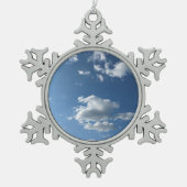 Wolkenpflaster Schneeflocken Zinn-Ornament (Vorderseite)