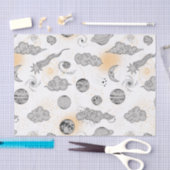 Wolkenplanen Sternenschießen trostlos Schwarz-weiß Seidenpapier (Handwerk)