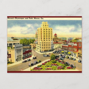 Wolkenschraper, Macon Georgia Vintage Postkarte