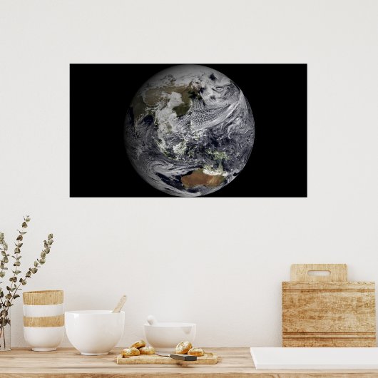 Wolkensimulation der gesamten Erde Poster (Küche)