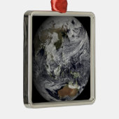 Wolkensimulation der gesamten Erde Silbernes Ornament (Rechts)