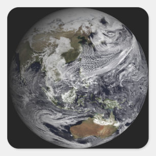 Wolkensimulation der vollen Erde Quadratischer Aufkleber