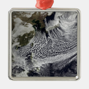 Wolkensimulation eines Singletages 4 Silbernes Ornament