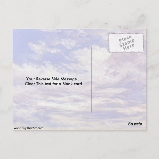 Wolkenstudie von John Constable Postkarte (Rückseite)