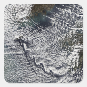 Wolkenturbulenzen vor Cheju tun, Südkorea 2 Quadratischer Aufkleber