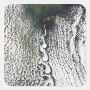 Wolkenturbulenzen vor Cheju tun, Südkorea Quadratischer Aufkleber