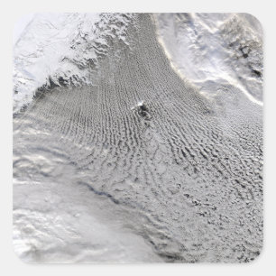 Wolkenturbulenzen vor Insel Jan.s Mayen Quadratischer Aufkleber