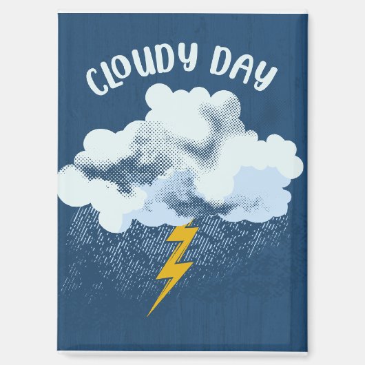 wolkiger Tag Magnet (Vorderseite)